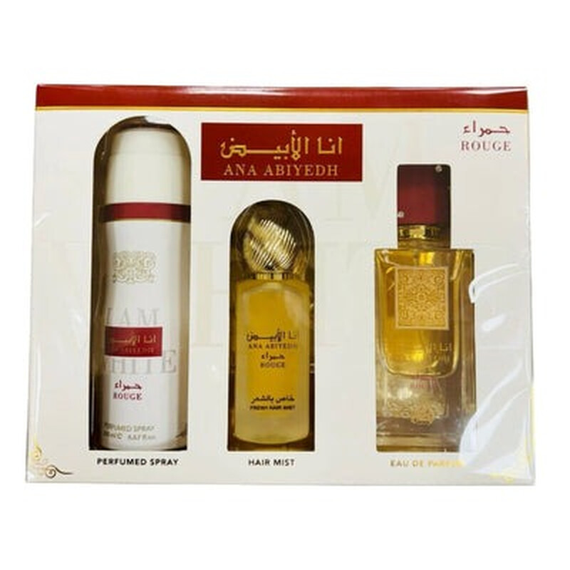 Lattafa Unisex Ana Abiyedh Rouge 3pcs EDP Gift Set Fragrances
