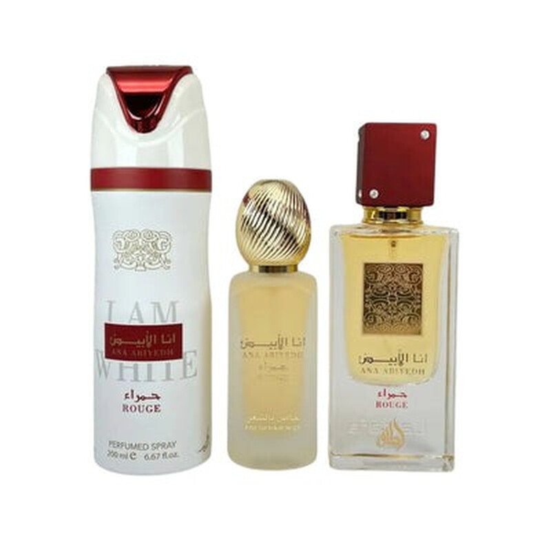 Lattafa Unisex Ana Abiyedh Rouge 3pcs EDP Gift Set Fragrances