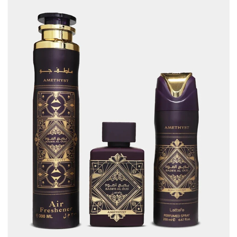 Lattafa Unisex Bade'e Al Oud Amethyst Gift Set Fragrances