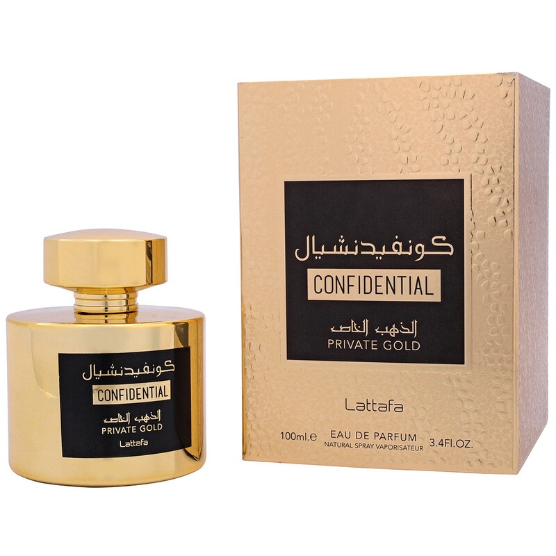 Lattafa Unisex Confidential Private Gold EDP Spray 3.38 oz