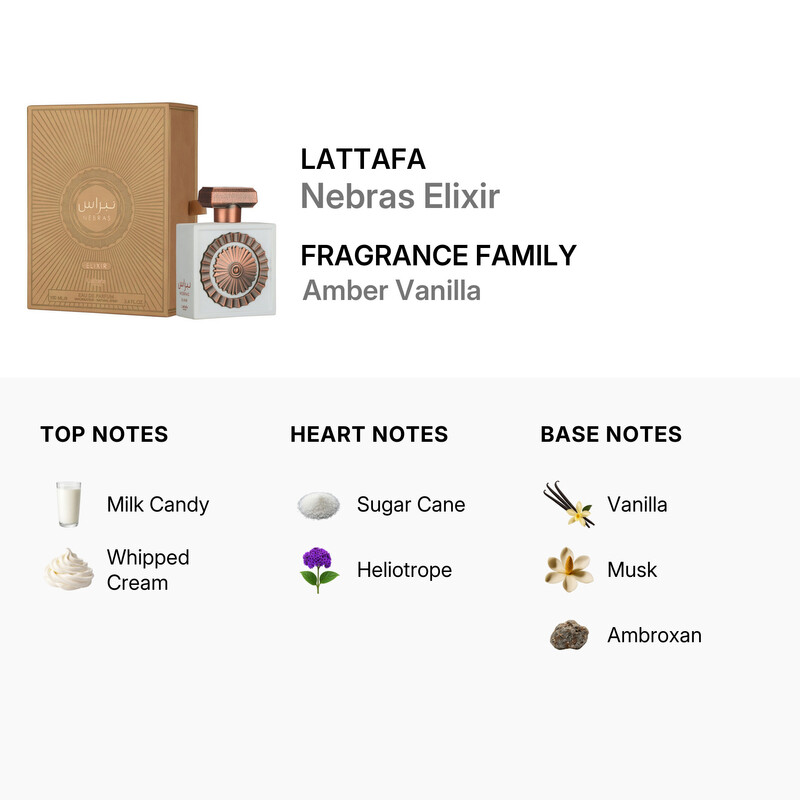 Lattafa Unisex Nebras Elixir EDP Spray 3.4 oz Fragrances