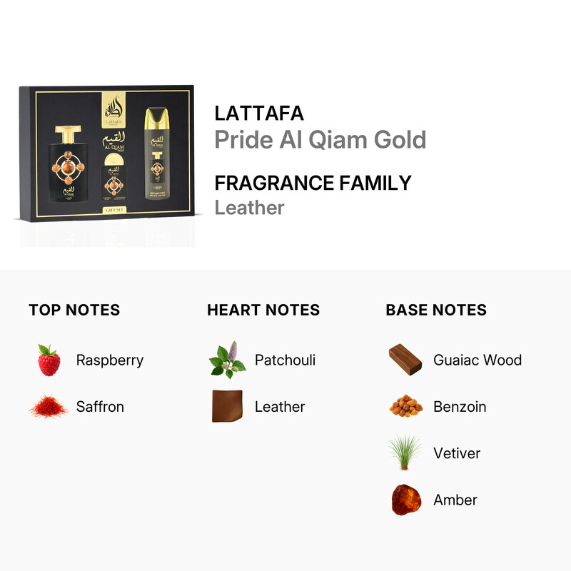 Lattafa Unisex Pride Al Qiam Gold Gift Set Fragrances