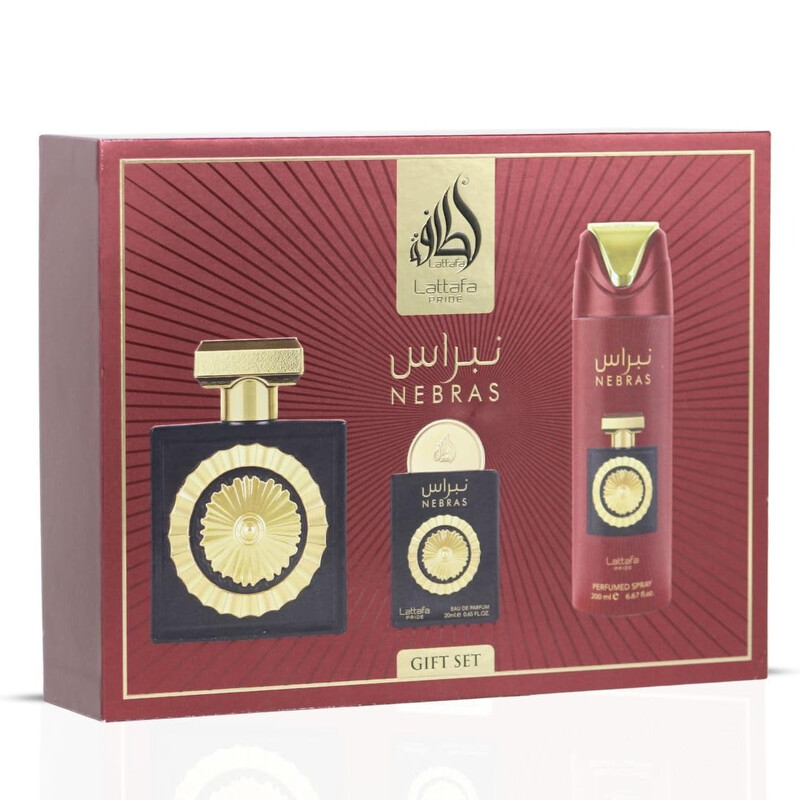 Lattafa Unisex Pride Nebras 3pcs EDP Gift Set Fragrances
