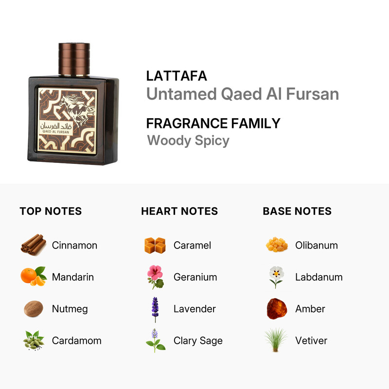 Lattafa Unisex Untamed Qaed Al Fursan EDP Spray 3.0 oz Fragrances