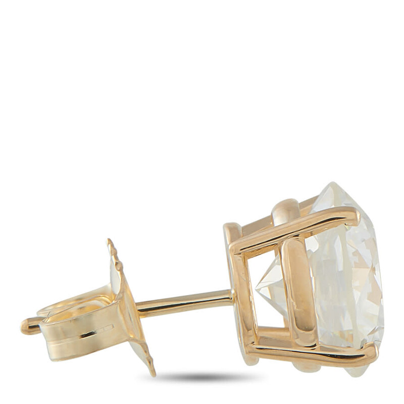 Lb Exclusive 14K Yellow Gold 5.0ct Lab Grown Diamond Stud Earrings LG25 ...