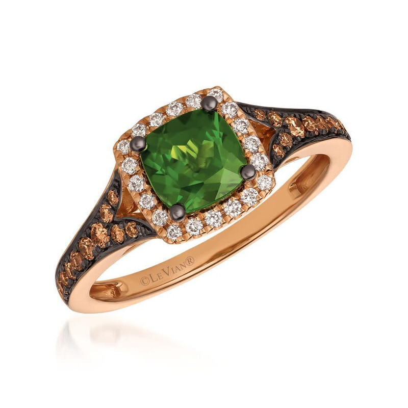Le Vian Ladies Pistachio Diopside Rings set in 14K Strawberry Gold