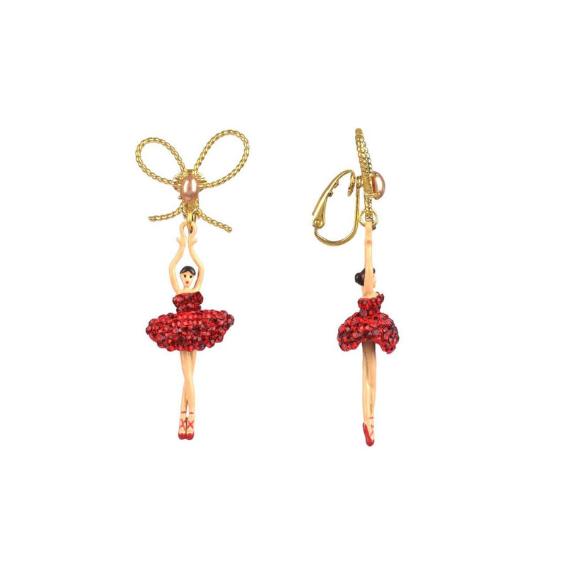 40 Knots Rope Les Nereides Pas De Deux Lux Ballerina Knot Red Earrings AADDL108C/1 ...