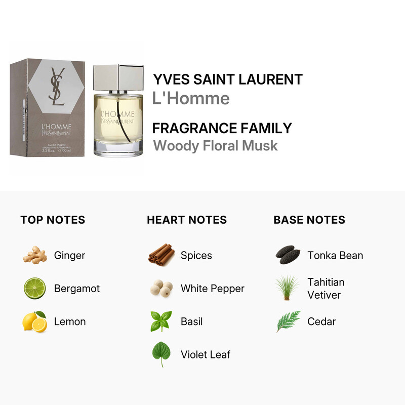 Yves Saint Laurent Lhomme / Ysl EDT Spray 3.4 oz (100 ml) (m