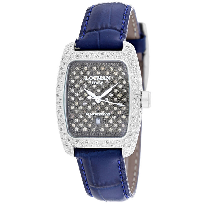 Locman sport watch with Diamond bezel. Gray with black strap. Original owner LOCMAN 1970 DIAMOND BEZEL BLACK CHRONOGRAPH WATCH | eBay main image 4