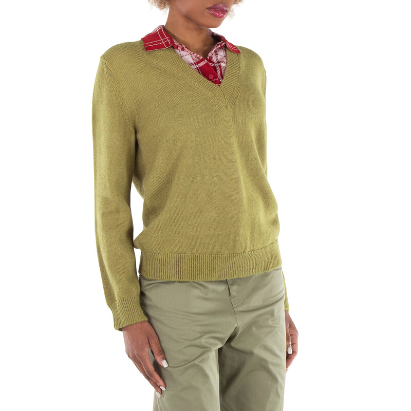 Loewe Polo Collar V Neck Sweater, Size Small S540Y14KEQ.4107