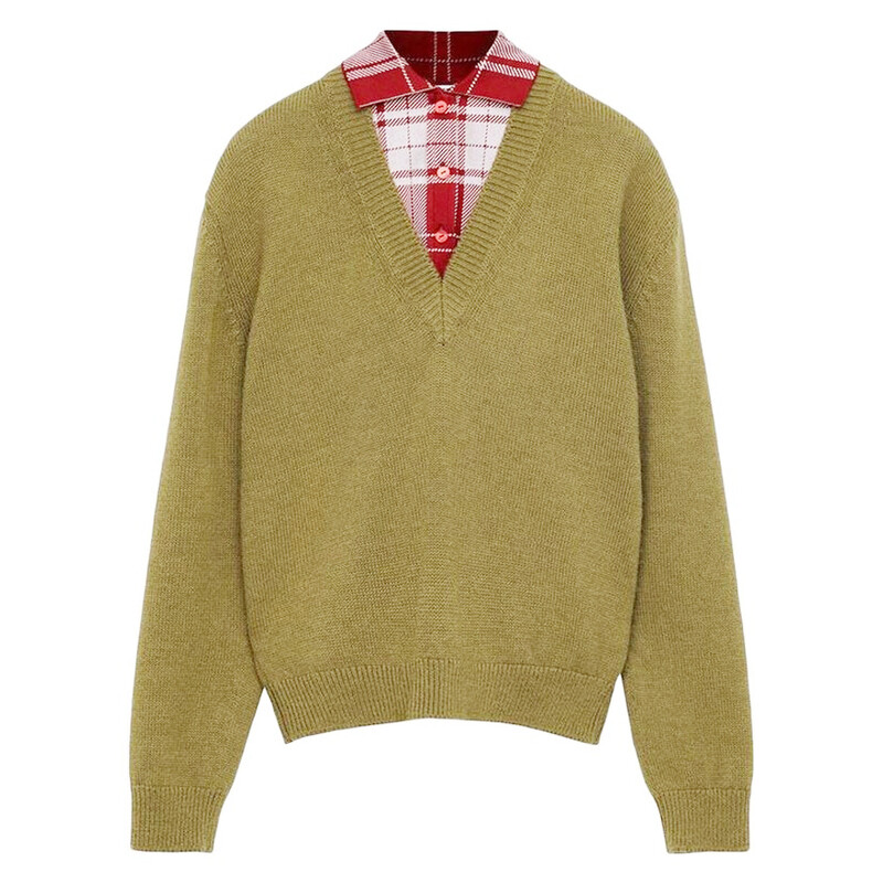 Loewe Polo Collar V Neck Sweater, Size Small S540Y14KEQ.4107