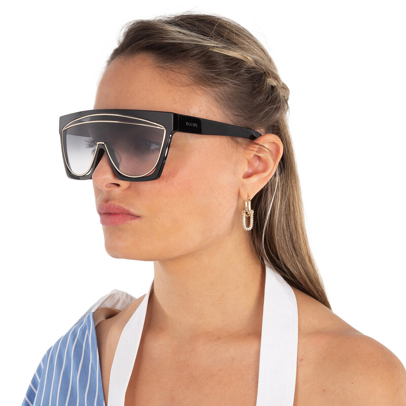 Loewe Smoke Gradient Round Ladies Sunglasses LW40012F 05B 00