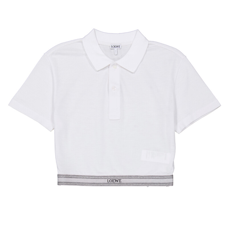 Loewe Womens Cropped Logo Jacquard Polo Shirt, Size Small