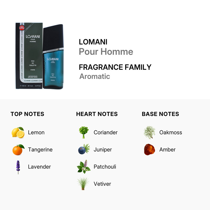 Lomani Men's Pour Homme EDT Spray 3.4 oz Fragrances 3610400000387