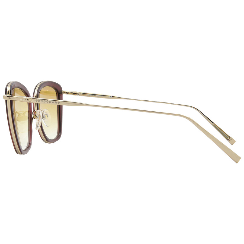 Longchamp 56mm Round Gold Metal Frame with Green Gradient Lens Sunglasses NEW Longchamp LO 693S 300 Metallic Green Sunglasses with  main image 2