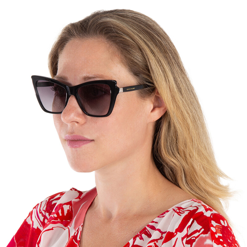 NWT Longchamp LO669S-001 56mm New Sunglasses Longchamp Grey Gradient Cat Eye Ladies Sunglasses LO669S 001  main image 2