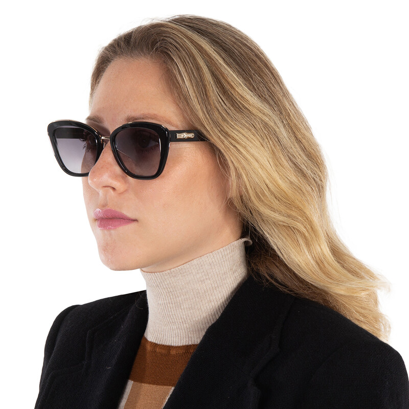 Longchamp Gray Gradient Lens Cat-Eye Sunglasses with Gold Accents Longchamp Sunglasses for Men, Women & Kids | Black - Walmart.com main image 2