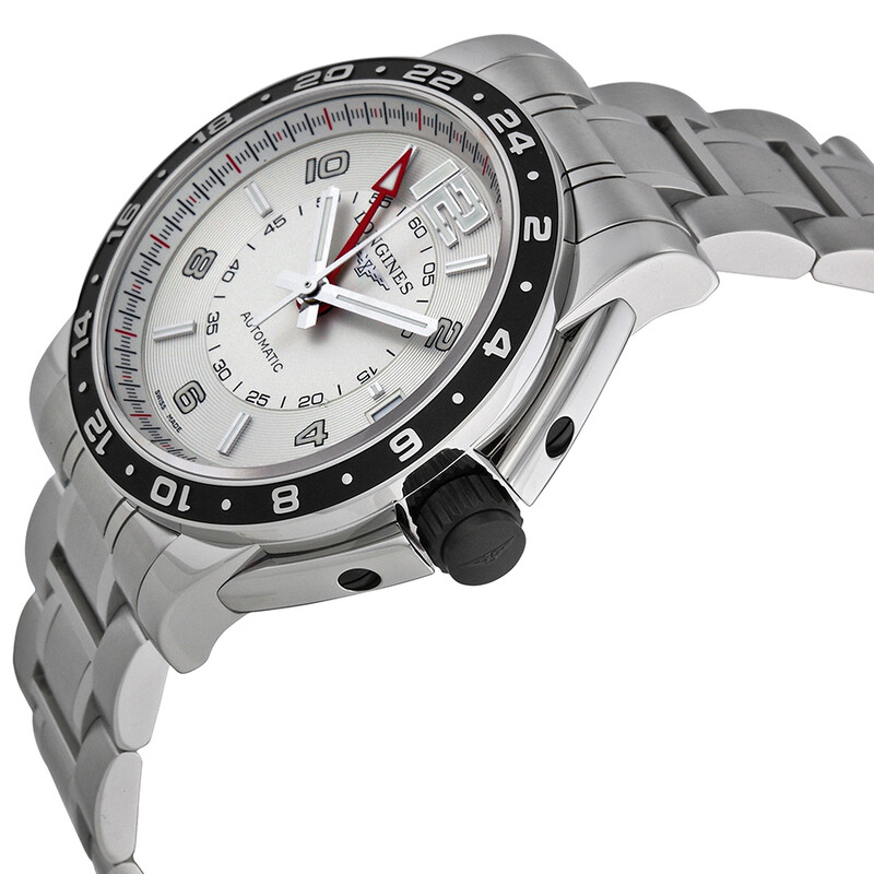 Longines Admiral GMT Silver Dial Stainless Steel Men's Watch