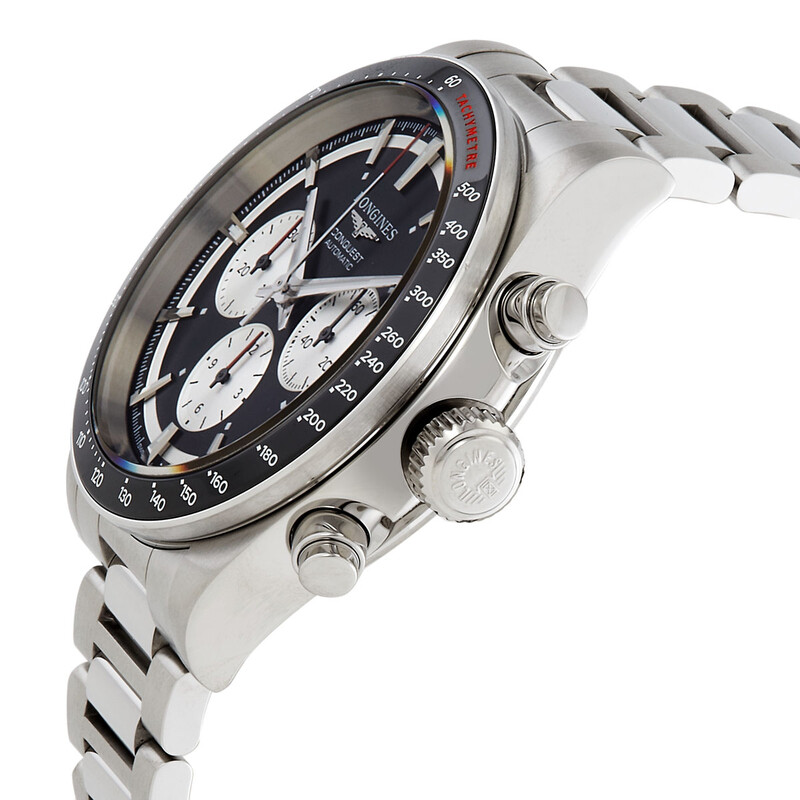 Longines Conquest Chronograph Automatic Black Dial Men's Watch L3