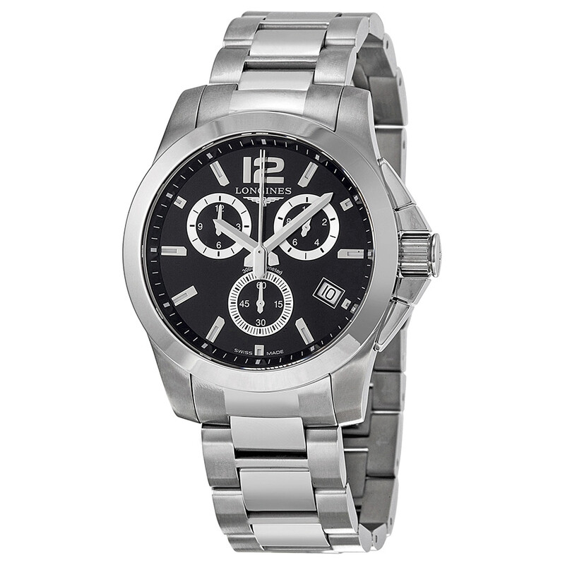 マレス　ロングジョン　L Longines Conquest Chronograph Black Dial Stainless Steel Men's
