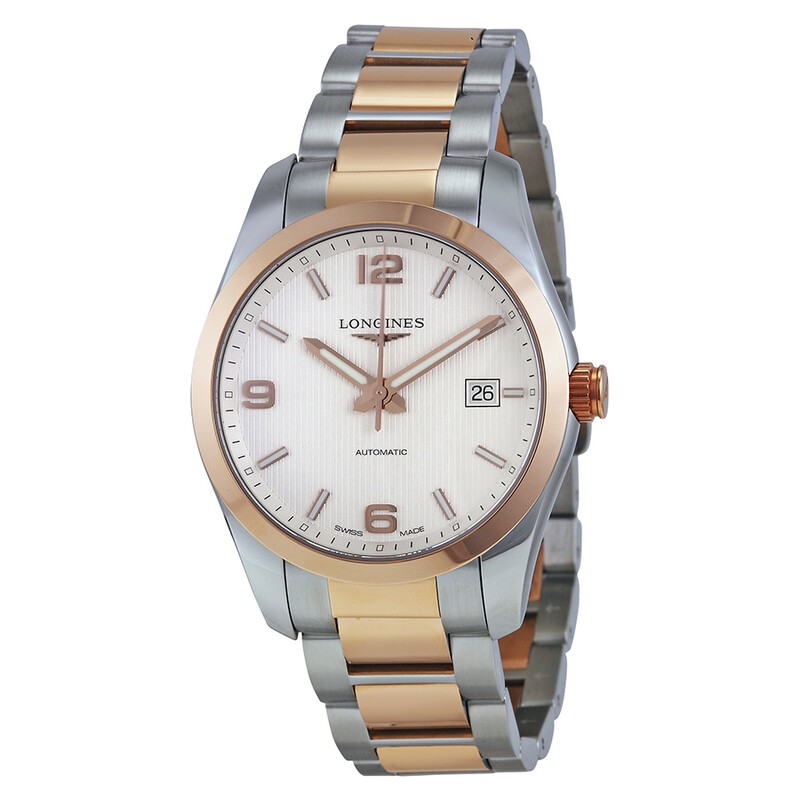 Longines Conquest Classic Automatic Silver Dial 18k Rose Gold