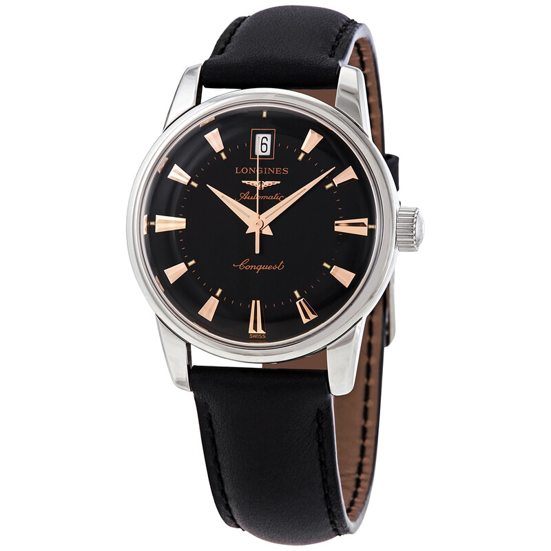 Longines Conquest Heritage Automatic Black Dial Men's Watch L1