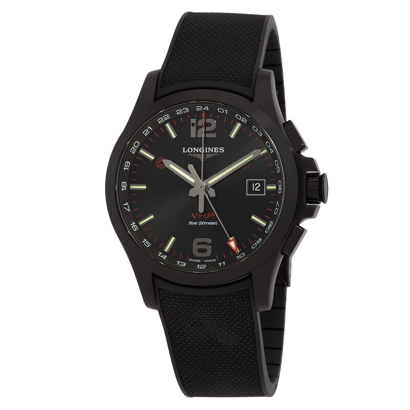 Longines Conquest V.H.P. GMT Quartz Black Dial Men's Watch L3