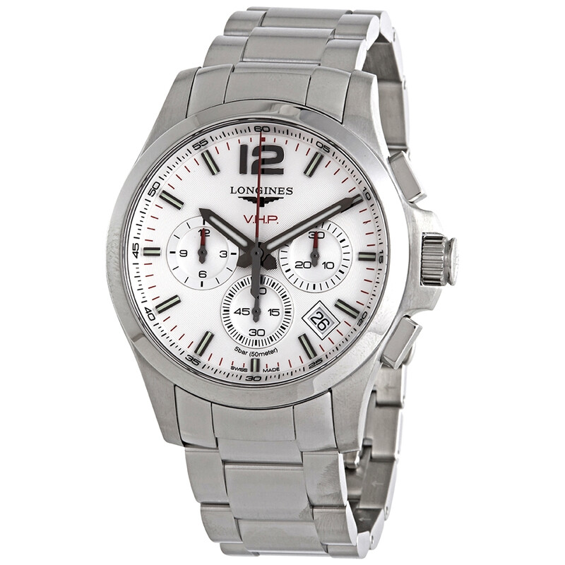［本日のみ大値下げ］LONGINES Conquest V.H.Pクォーツ腕時計 Longines Conquest V.H.P. Perpetual Chronograph Quartz Silver Dial