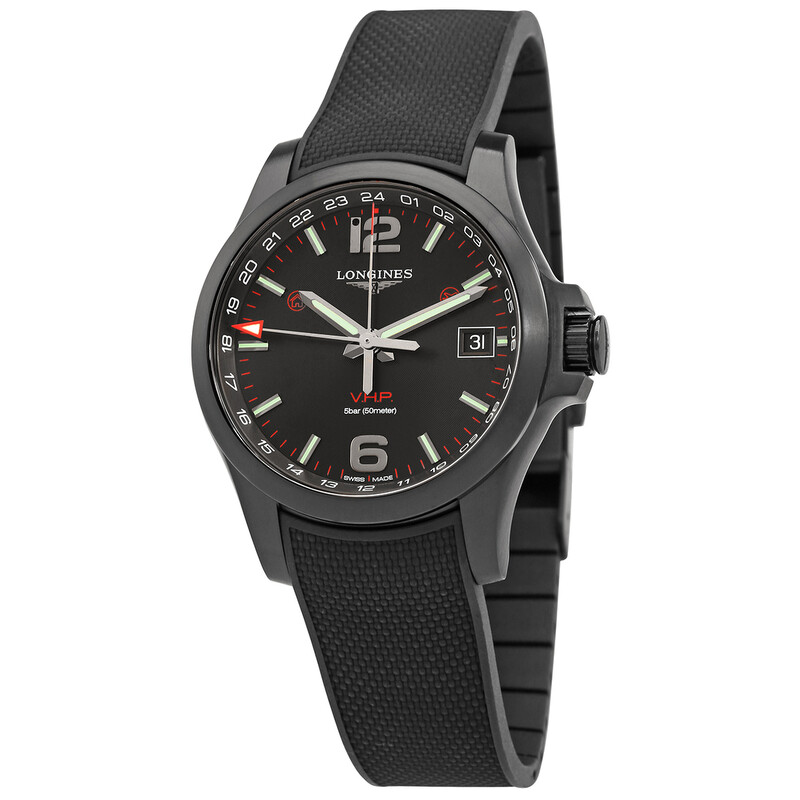 Longines Conquest V.H.P. GMT Quartz Black Dial Men's Watch L3
