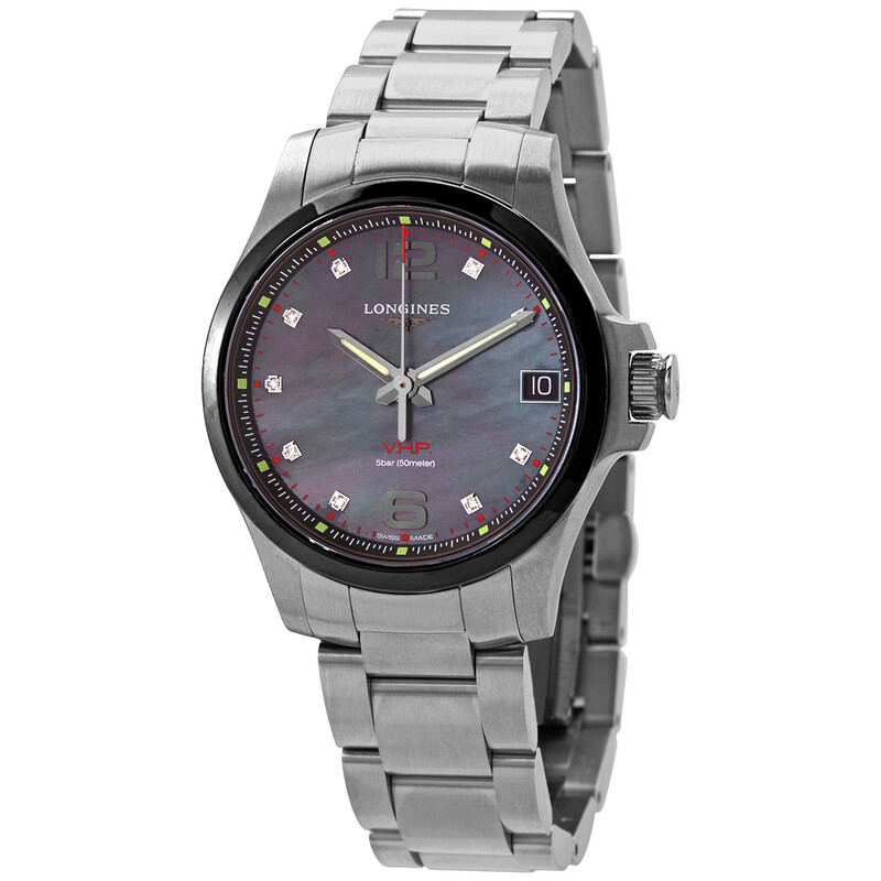 Longines Conquest V.H.P. Quartz Diamond Ladies Watch L3.319.4.88.6