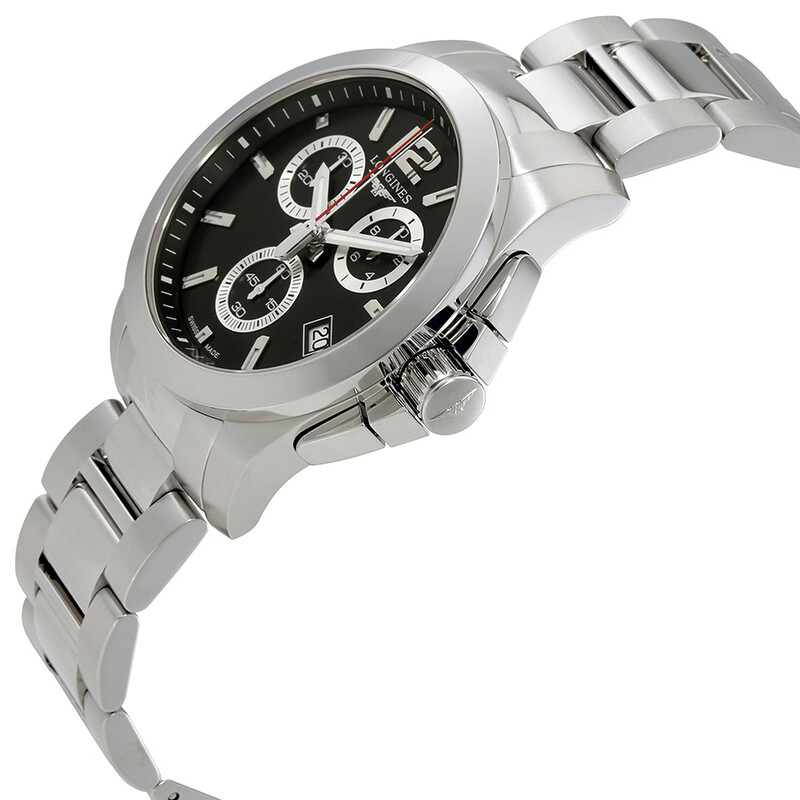 Longines Conquest Chronograph Quartz Black Dial Men's Watch L3