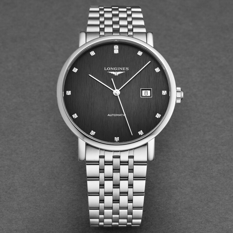Longines Elegant Automatic Diamond Black Dial Men's Watch L4.911.4