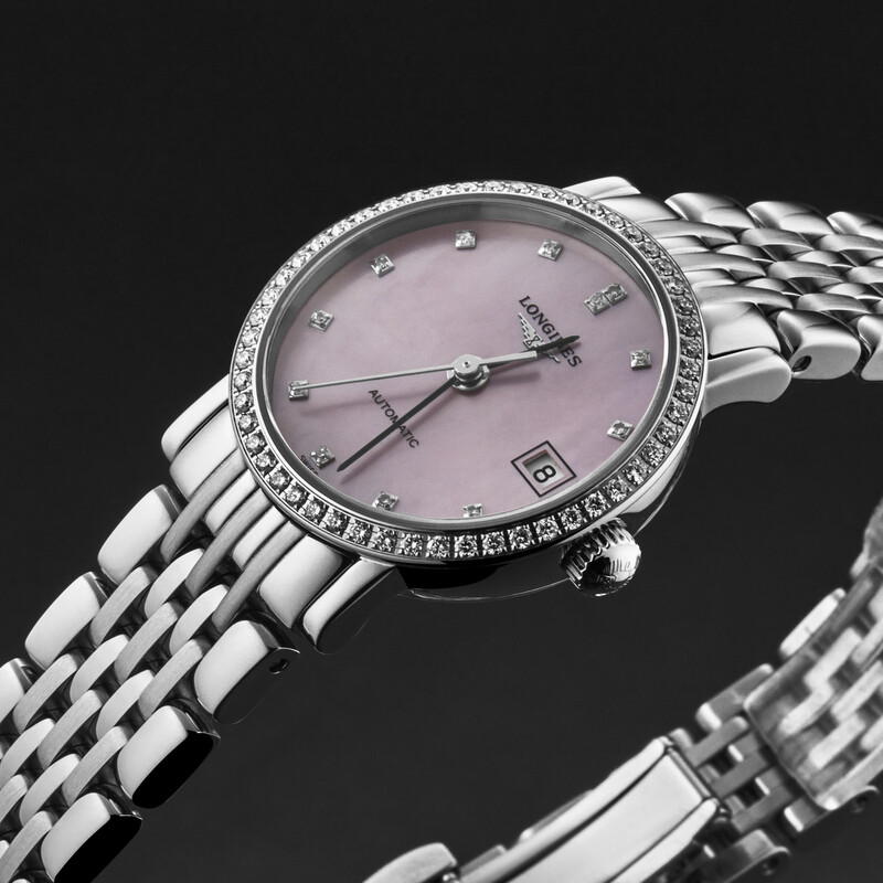 Women\'s Pink Dial Elegant Diamond Bezel Ceramic Fashion Analog Quartz Watch Classics Slimline Ladies Watch FC-220LPD1SD26B | Frederique  main image 3