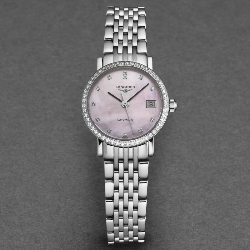 Longines Elegant Automatic Diamond Pink Dial Ladies Watch L4.309.0.89.6