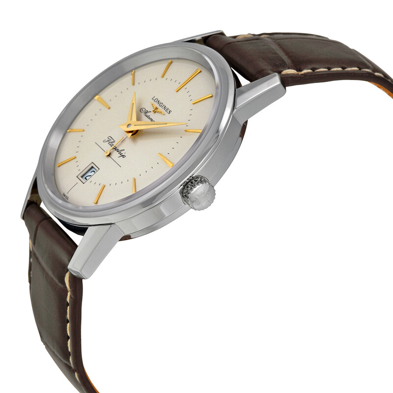 Longines Heritage Flagship Automatic Silver Dial Brown Leather