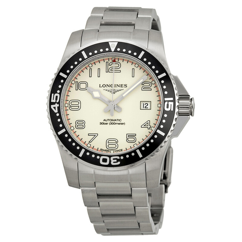 リンレオ Longines Hydro Conquest White Dial Black Bezel Stainless Steel