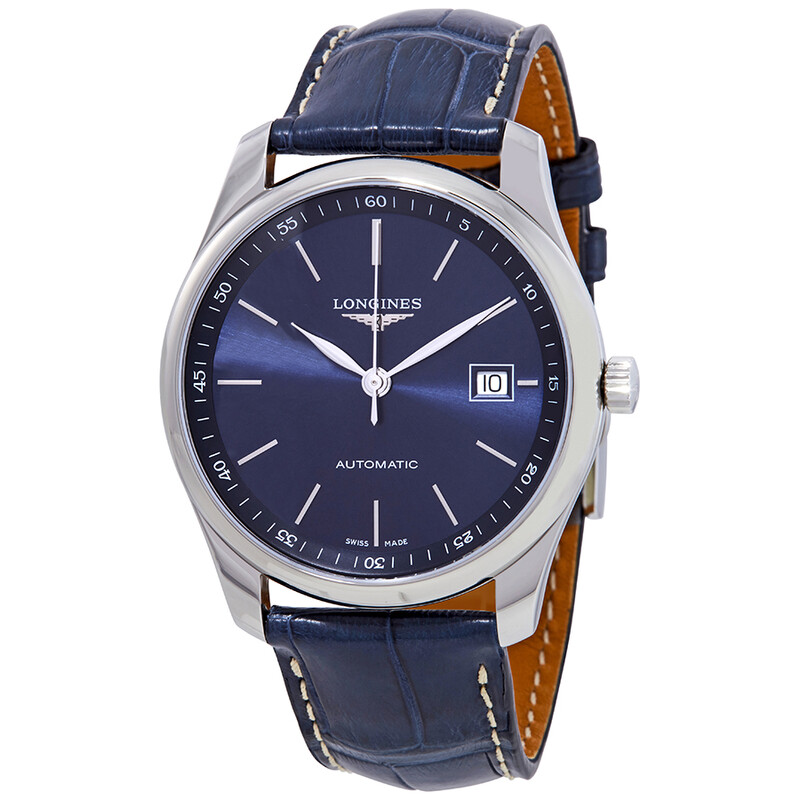 Longines Master Automatic Blue Dial Blue Leather Men's Watch