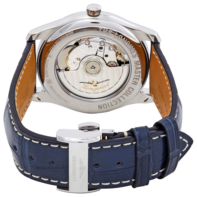 Longines Master Automatic Blue Dial Blue Leather Men's Watch