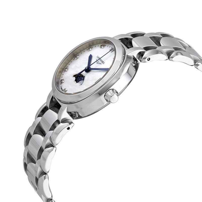 Longines Prima Luna Quartz Diamond White Dial Unisex Watch L8