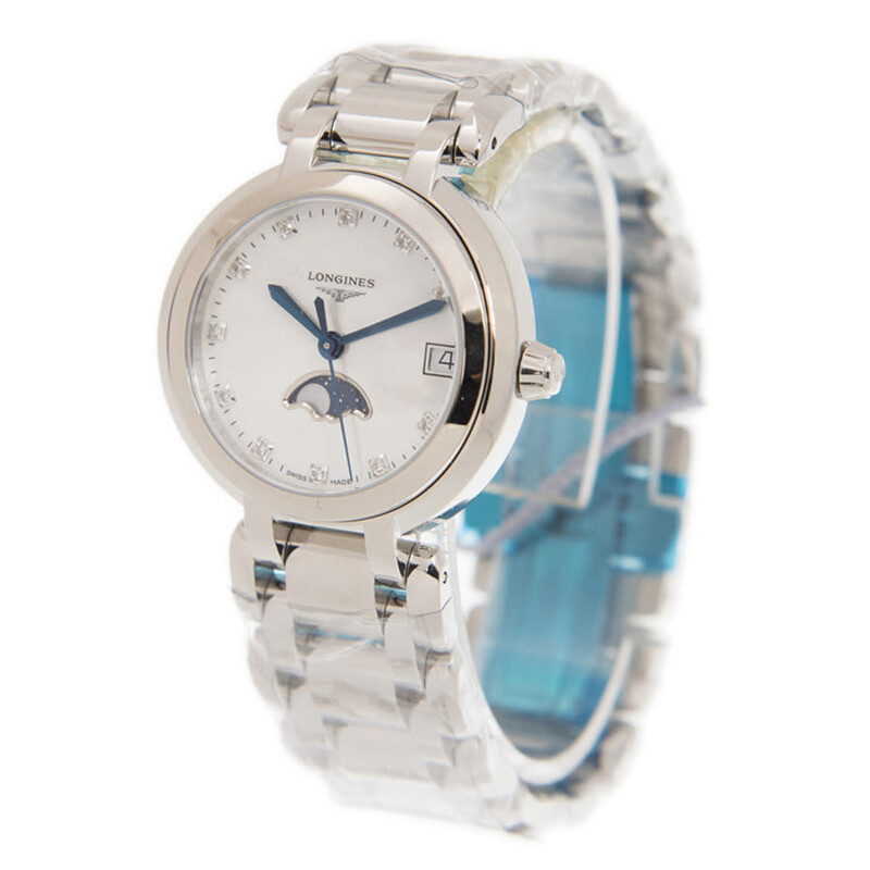 Longines Prima Luna Quartz Diamond White Dial Unisex Watch L8
