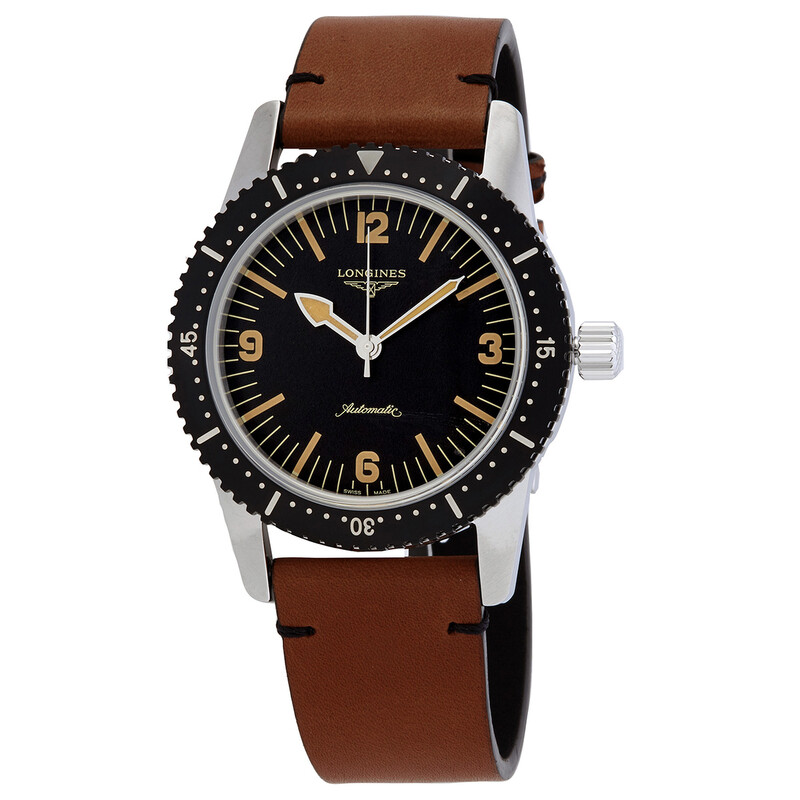 Longines Skin Diver Automatic Black Dial Watch l2.822.4.56.2