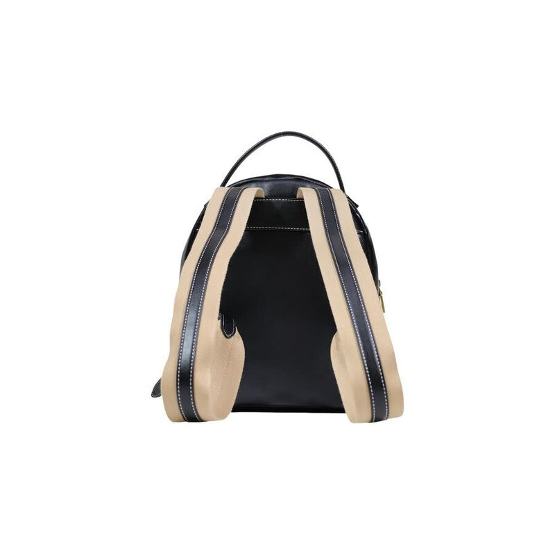 Love Moschino Logo-Embossed Polyurethane Backpack — Black LOMO