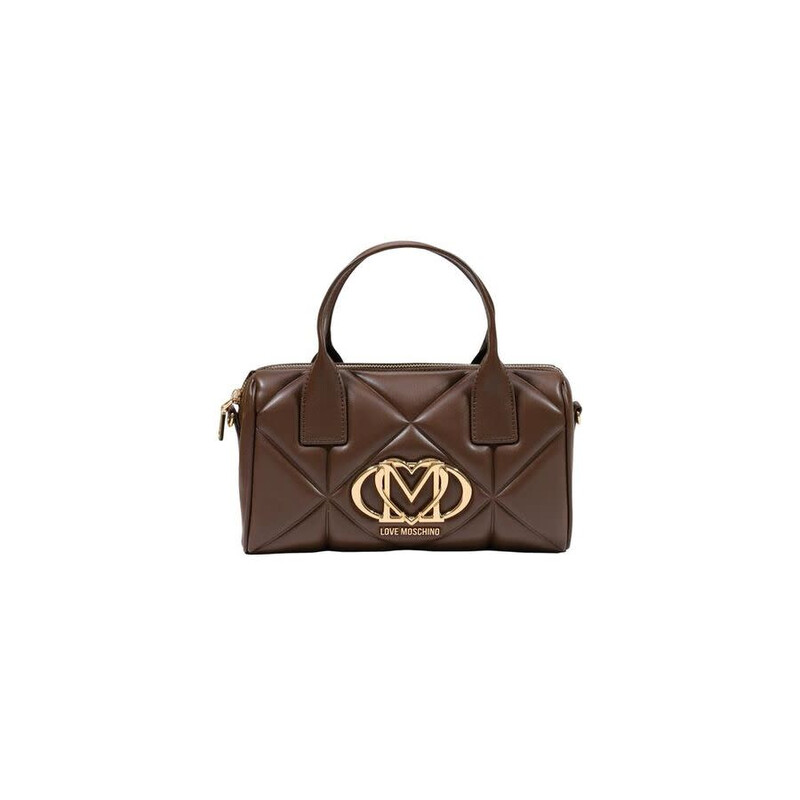 Love Moschino Quilted Polyurethane Shoulder Bag — Brown LOMO
