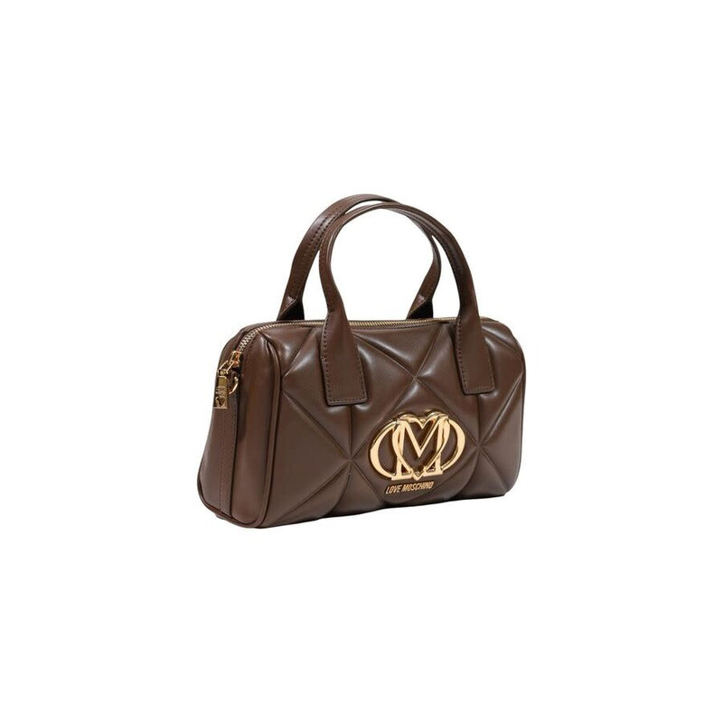 Love Moschino Quilted Polyurethane Shoulder Bag — Brown LOMO