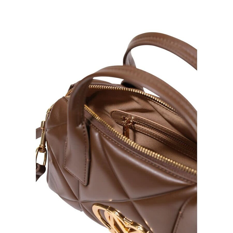 Love Moschino Quilted Polyurethane Shoulder Bag — Brown LOMO