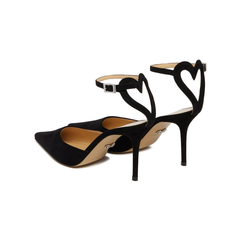 Mach & Mach Heart Detail Pointed-Toe Suede Pumps, Brand Size 38