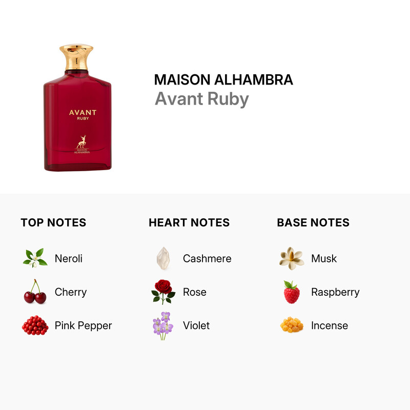 Maison Alhambra Ladies Avant Ruby EDP Spray 3.4 oz Fragrances