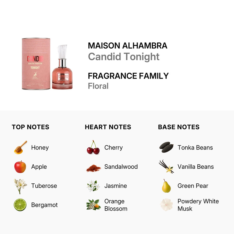 Maison Alhambra Ladies Candid Tonight EDP Spray 3.38 oz Fragrances