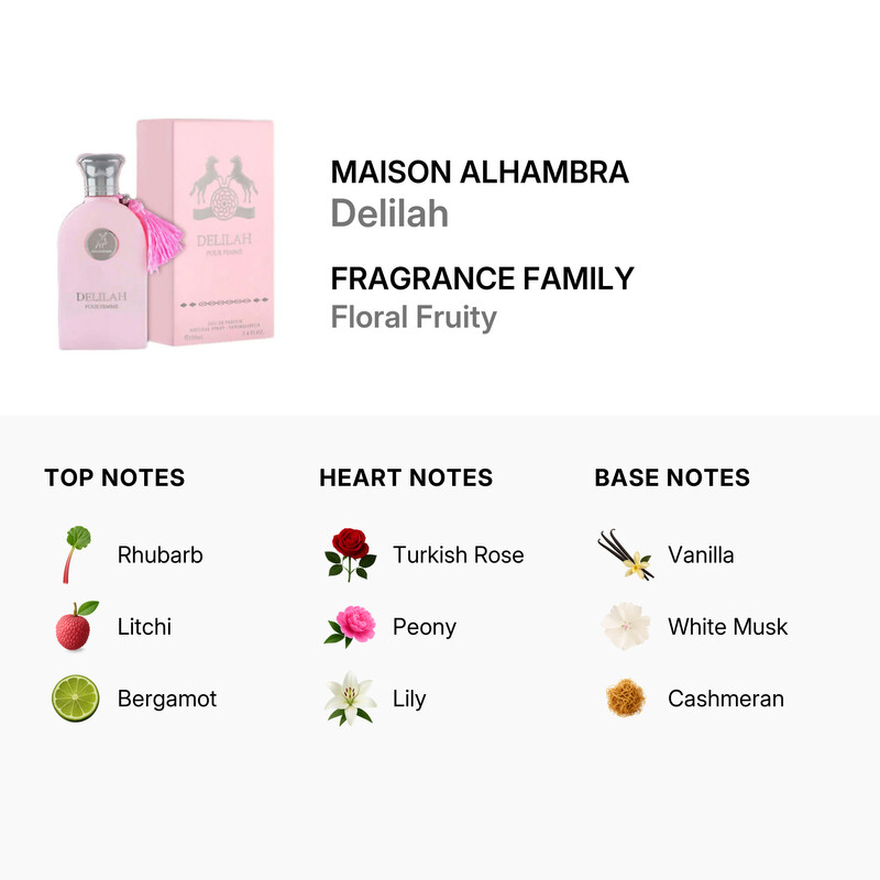 Maison Alhambra Ladies Delilah EDP Spray 3.4 oz Fragrances