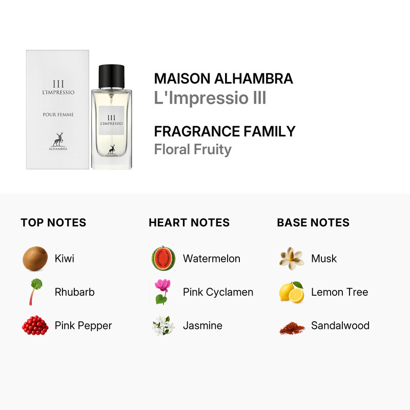 Maison Alhambra Ladies L'Impressio III EDP Spray 3.4 oz Fragrances